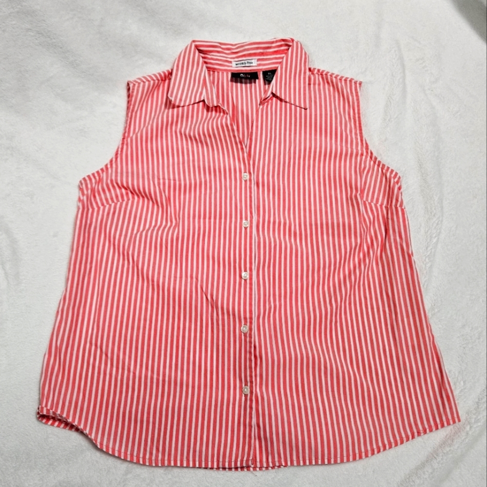 Striped Pink and White Sleeveless Top